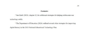 APA footnotes sample page