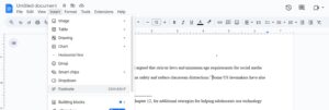 Footnotes Google Docs