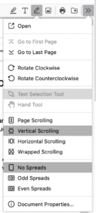 Screenshot of Quillbot’s PDF editor extra drop-down menu