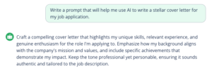 A screenshot showing how to use an AI prompt generator