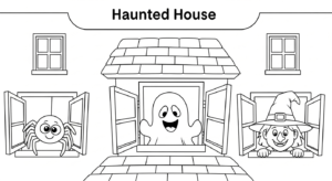 Quillbot's free AI image generator Halloween coloring pages example 3