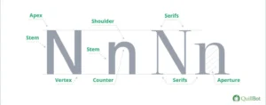 Capital and lowercase N with labels for each part