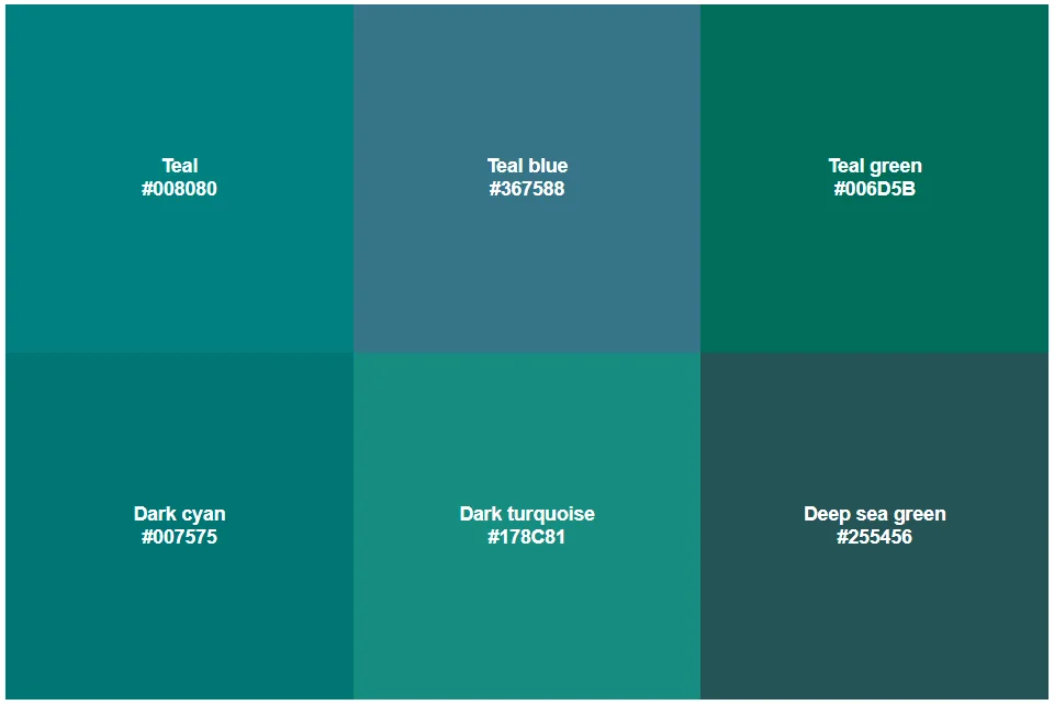 Shades of teal