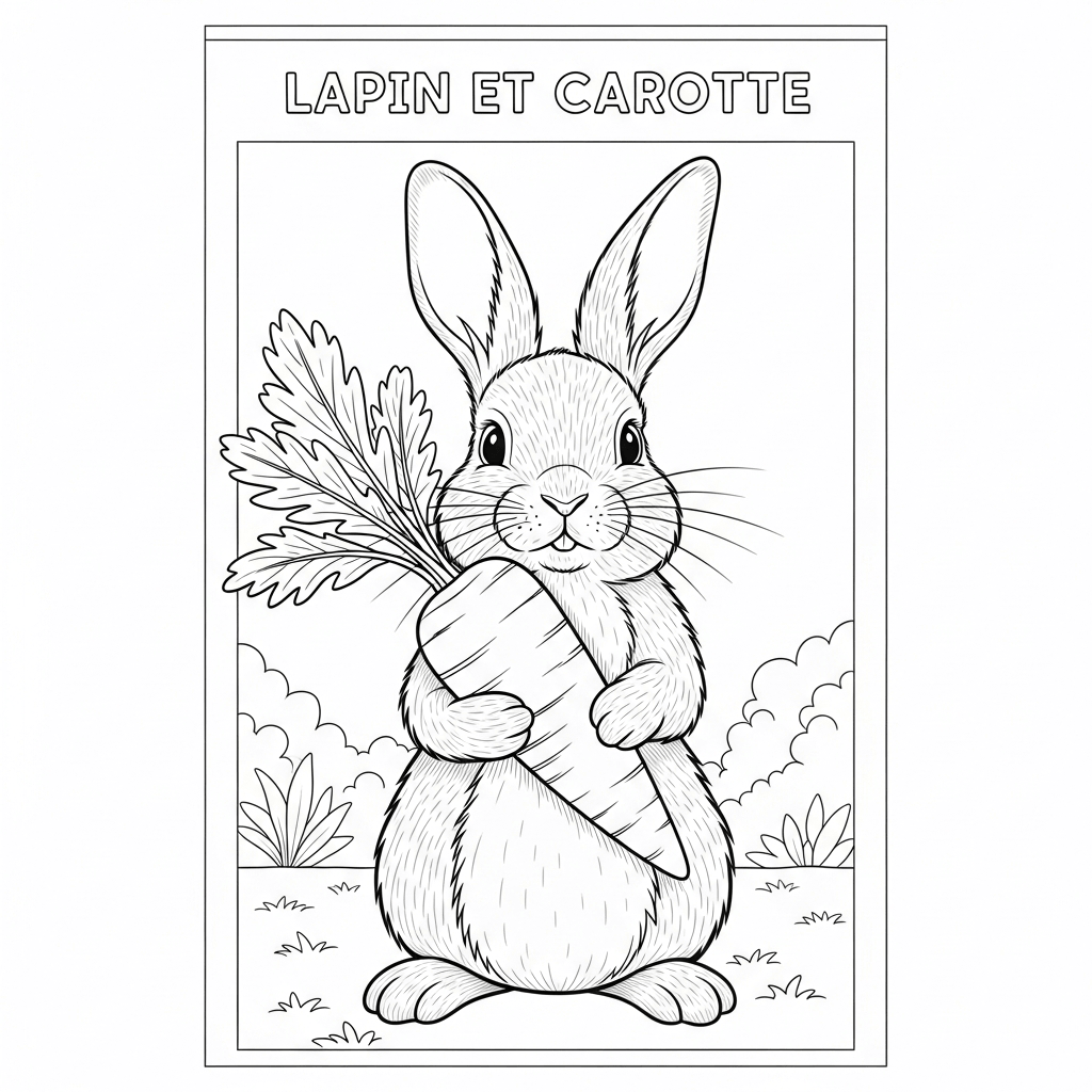 coloriage lapin avec carotte
