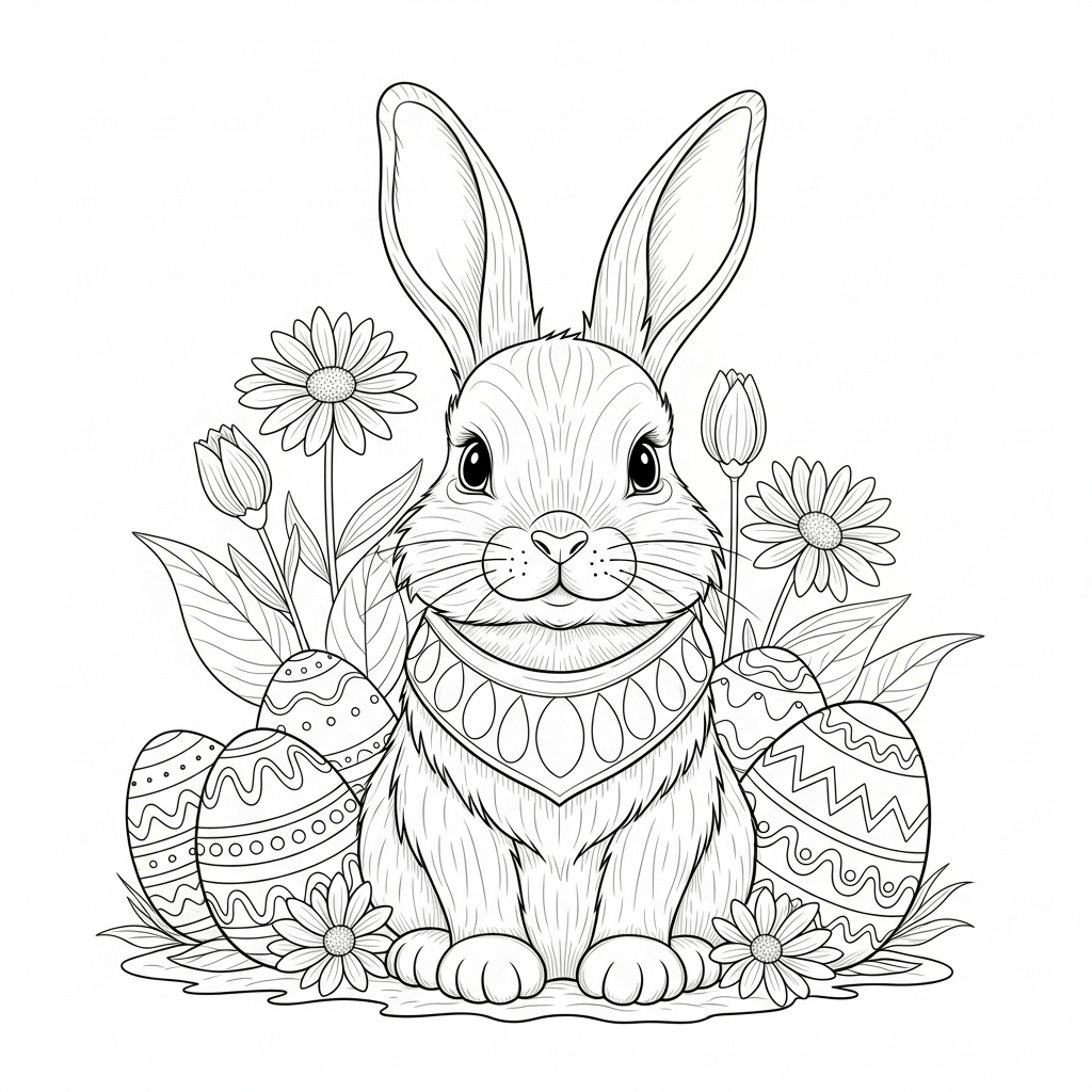 coloriage lapin paques