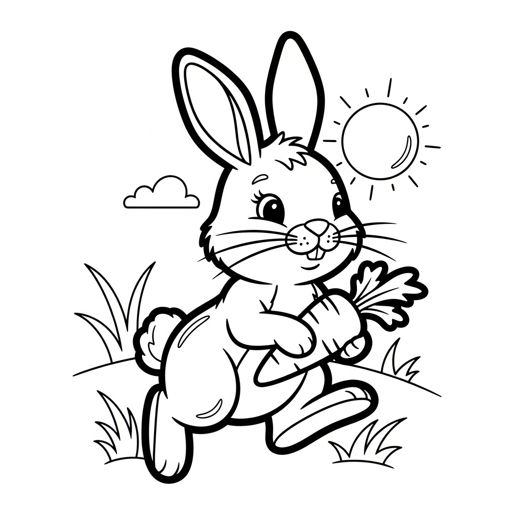 coloriage lapin et carotte