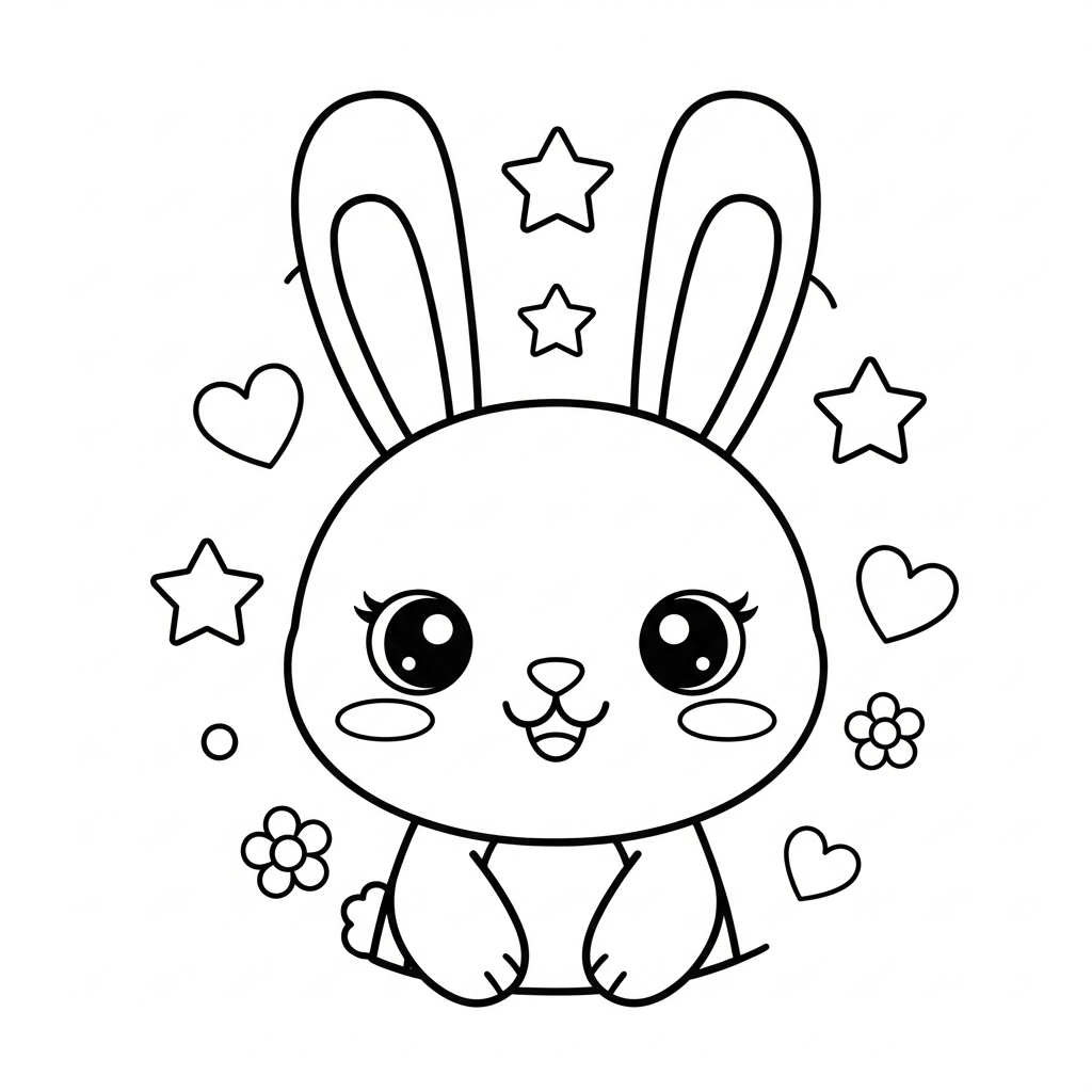 coloriage lapin kawaii