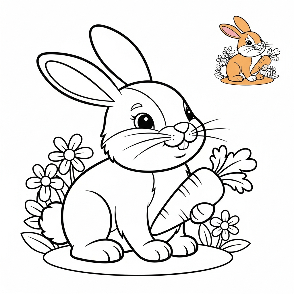 coloriage lapin modele