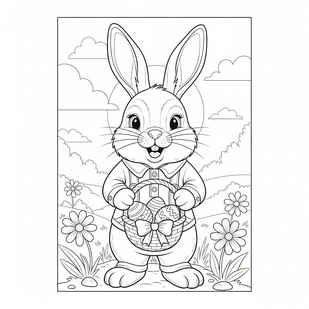 coloriage lapin paques