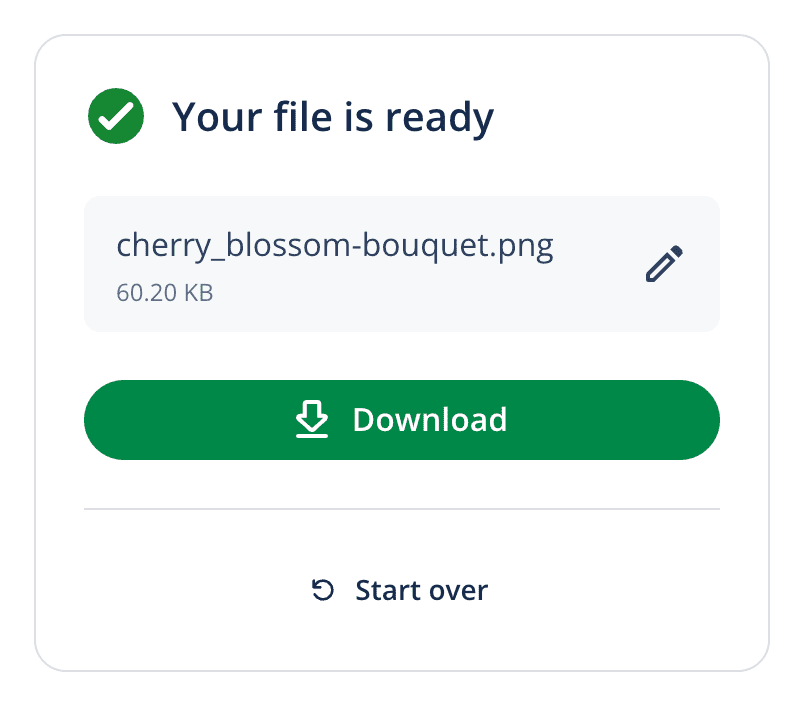 A screenshot of Quillbot's online SVG converter showing how to rename your converted image and download it