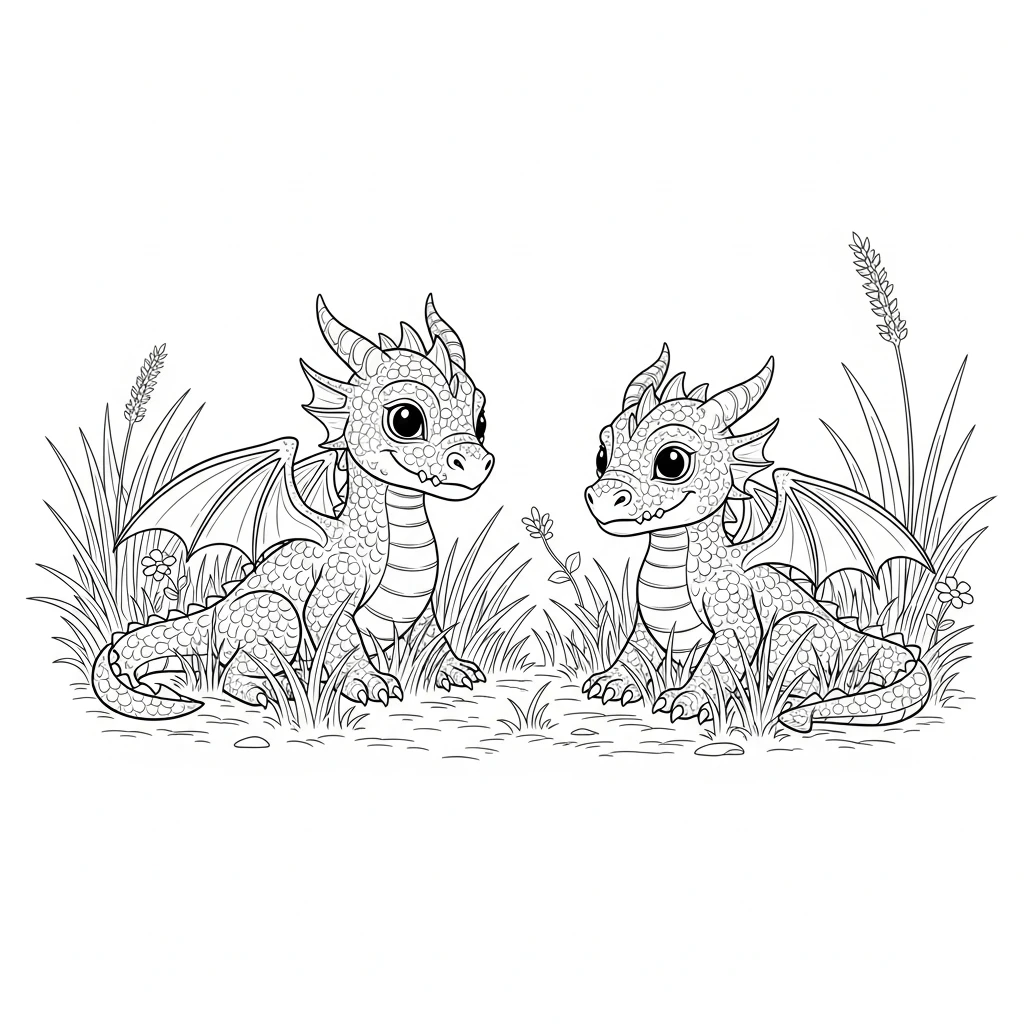 Drachen-Ausmalbild