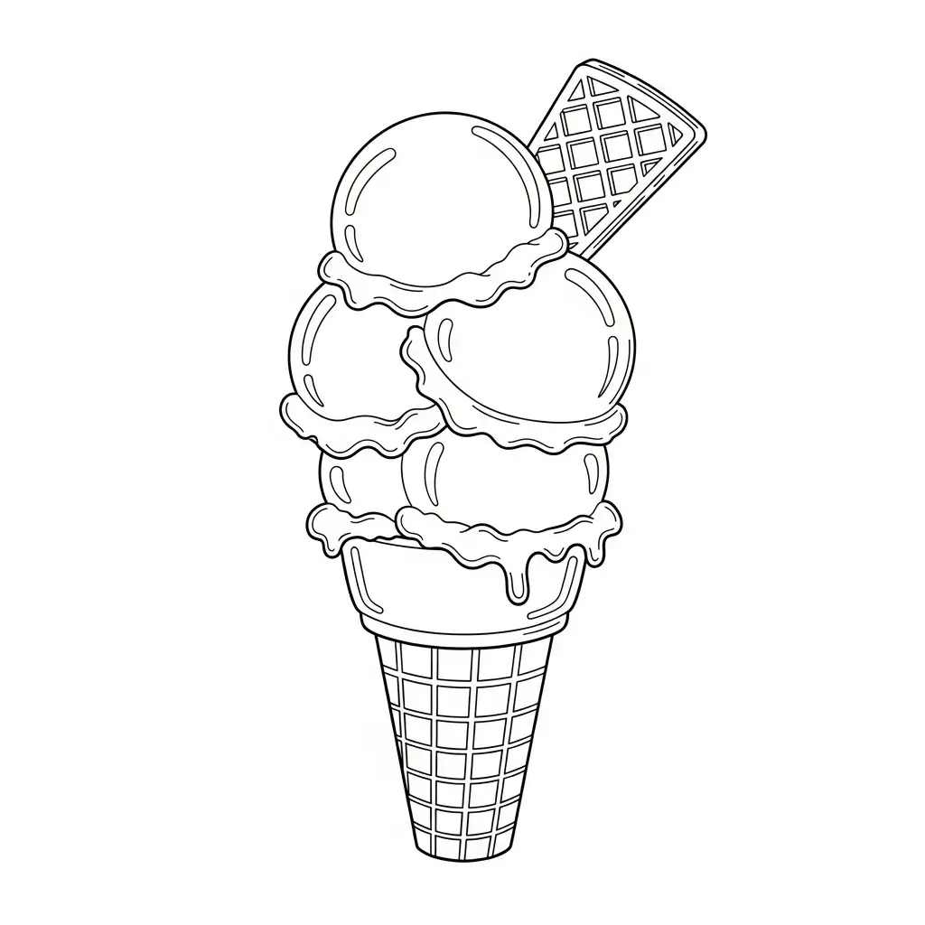 coloriage glace 4 boules