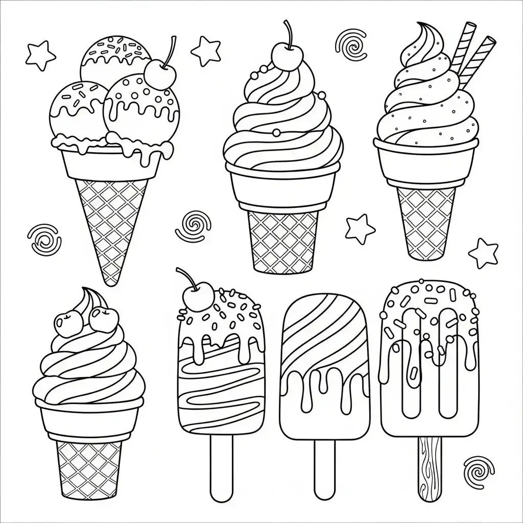 coloriage glaces pour enfant